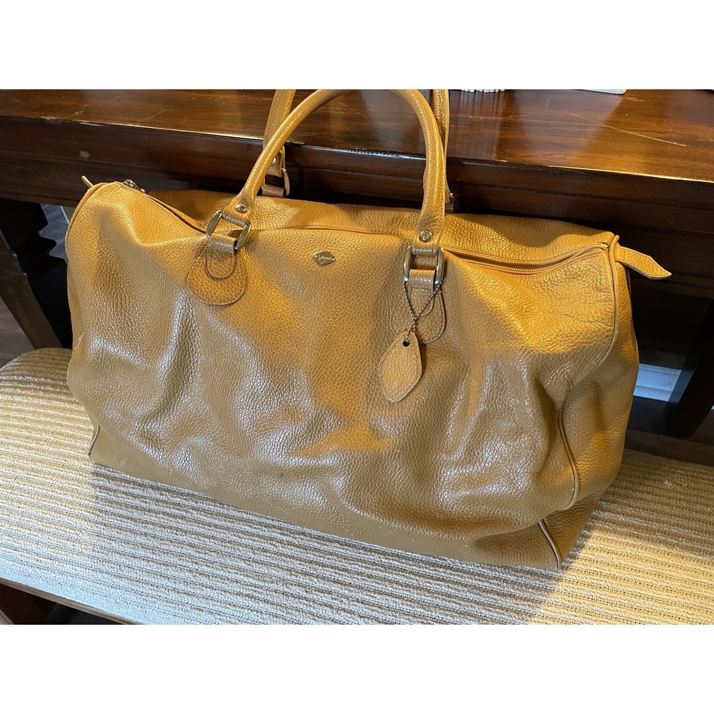 Isanti Made In Italy genuine leather weekender travel bag vintage - Picture 2 of 12